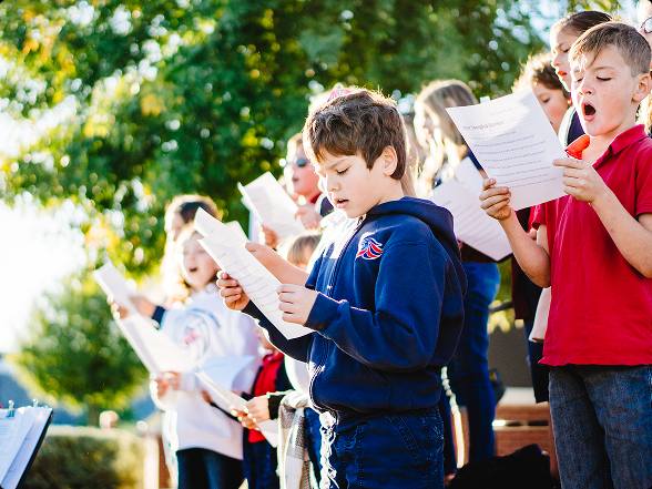 The Mozart Choir performs for Legacy Traditional Schools Mozart Performing Arts program