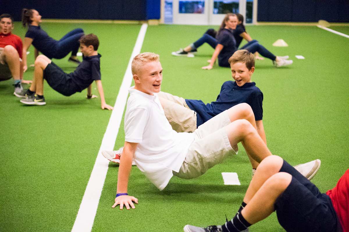 A group of students exercising as a part of the Momentum Fitness program at Legacy Traditional Schools