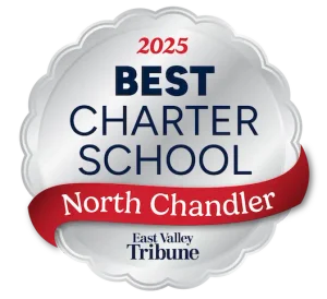 Badge showing Legacy Traditional Schools - North Chandler was voted the best charter school by the East Valley Tribune in 2025