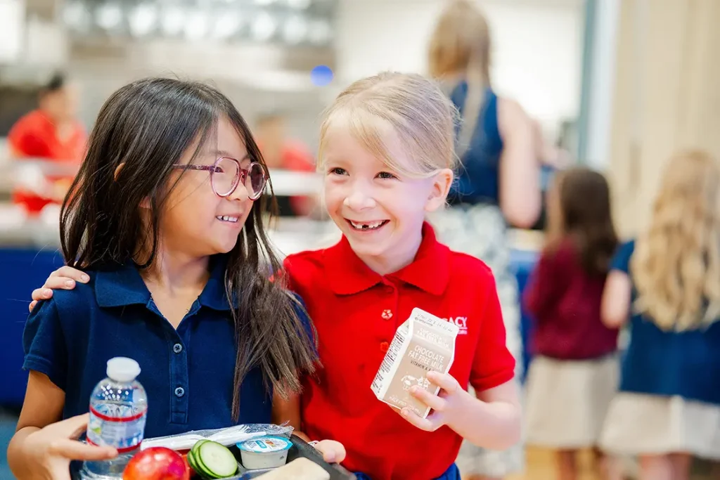 Elementary School Students at cafeteria at LTS